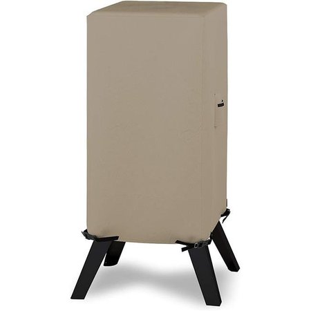 Covers & All Covers & All ES-M-Beige-01 12 oz Heavy Duty Electric Waterproof Outdoor Square Grill Smoker Cover  Beige - 16 x 17 x 33 in. ES-M-Beige-01